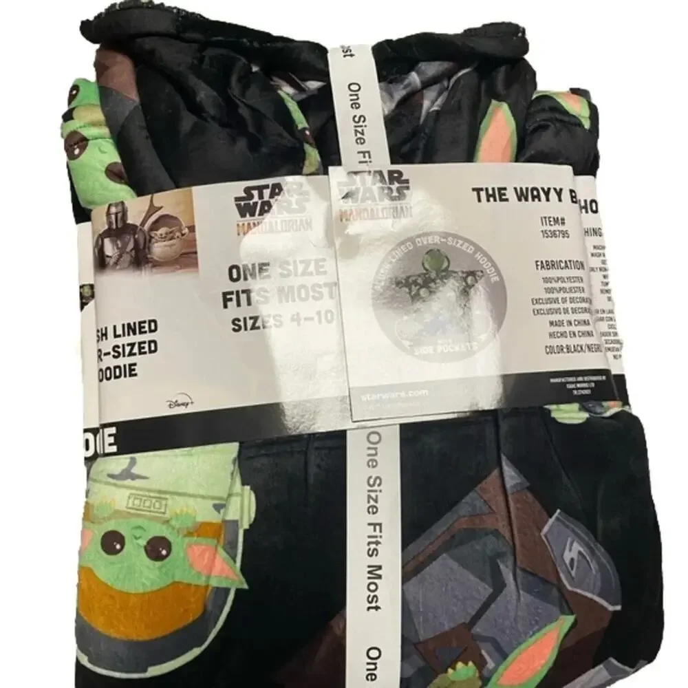 Star Wars Yoda Mandalorian Kids Oversized Hoodie Wearable Blanket One Size NWT